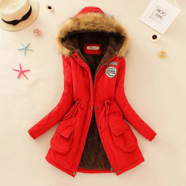 2023 New Autumn Winter Women Cotton Jacket Padded Casual Slim Coat Emboridery Hooded Parkas Wadded Warm Overcoat Fashion Parkas