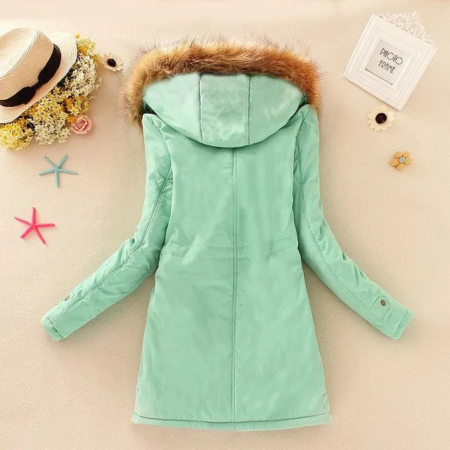 2023 New Autumn Winter Women Cotton Jacket Padded Casual Slim Coat Emboridery Hooded Parkas Wadded Warm Overcoat Fashion Parkas