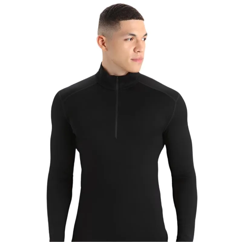 icebreaker Base Layer Men's Merino 260 Tech Top Long Sleeve Half Zip - Black