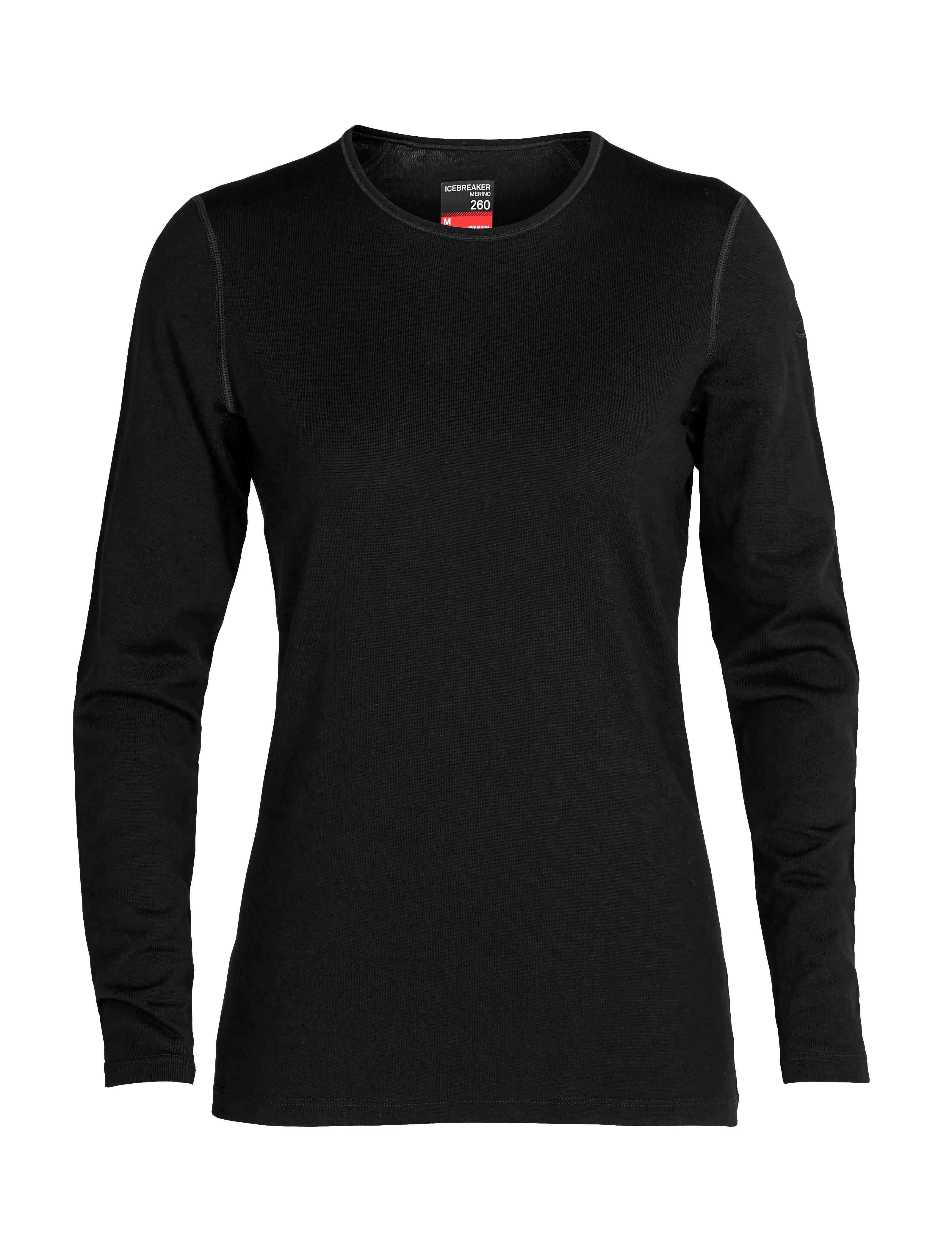 icebreaker Merino Base Layer Women's 260 Tech Top Long Sleeve Crewe - Grey Prism