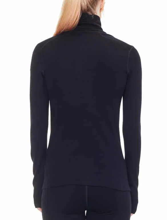 icebreaker Merino Base Layer Women's 260 Tech Top Long Sleeve Half Zip - BLACK