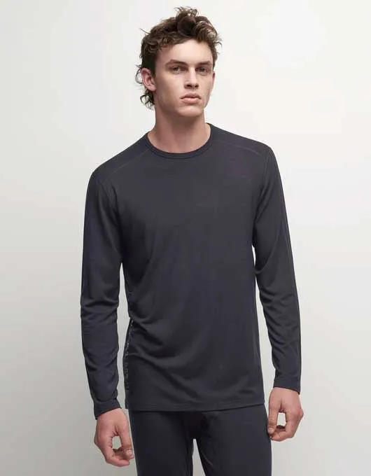 Le Bent Mens Core Midweight Crew Base Layer | Dark Cloud