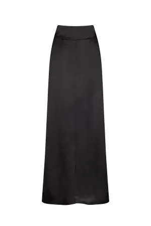 'Leo' Satin-Crepe Maxi Skirt - Black