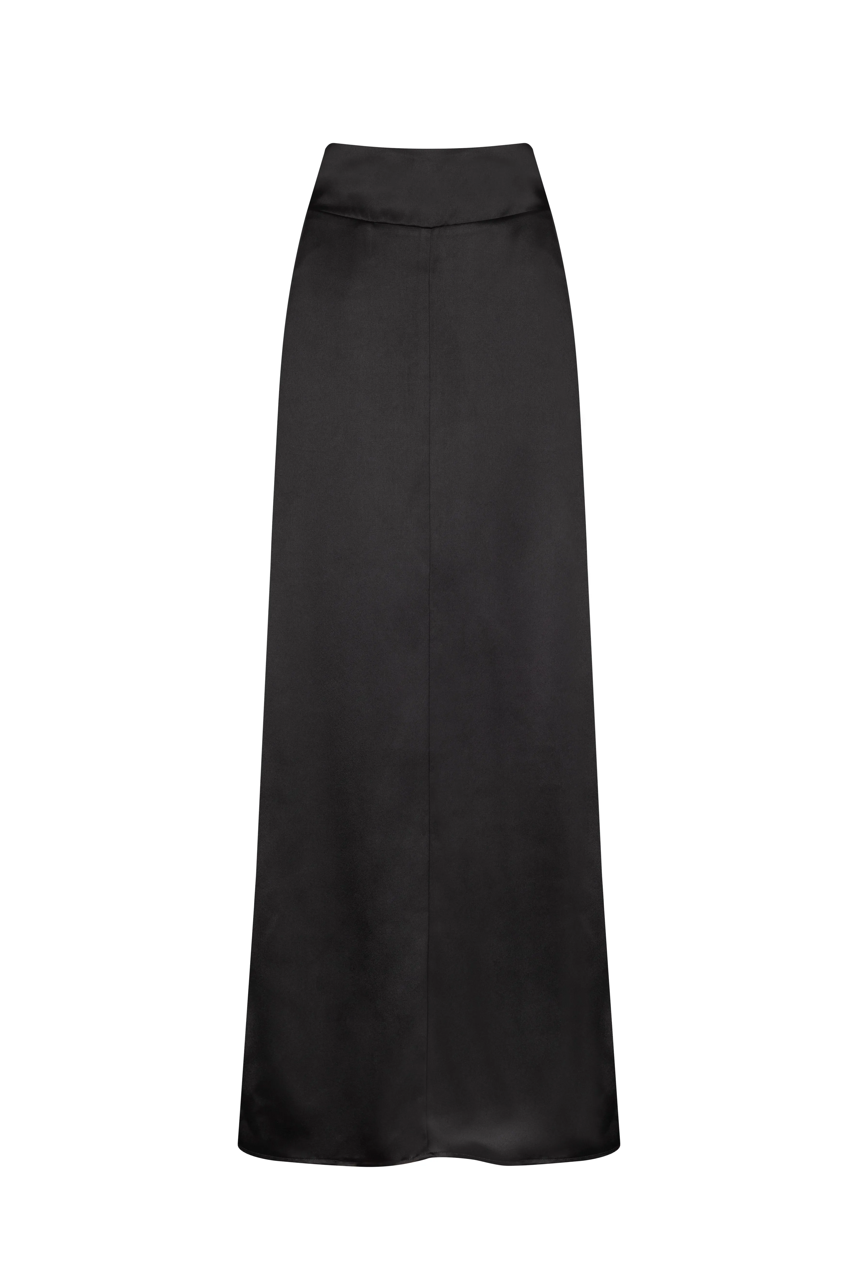 'Leo' Satin-Crepe Maxi Skirt - Black