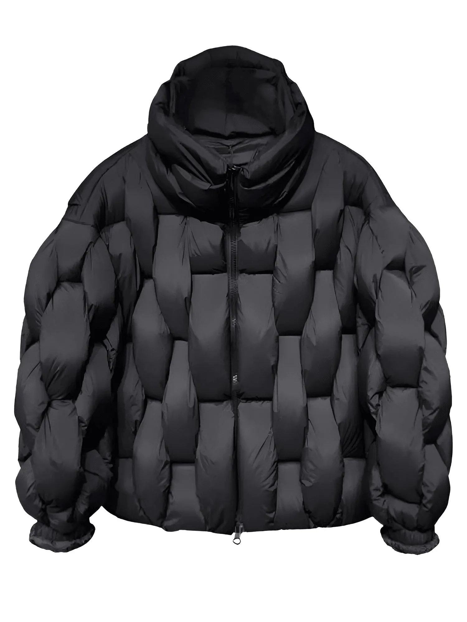 Men's Thick Parkas Jackets Luxury Designer Square Weave Bubble Coat High Collar Warm Jacket Casual Oversized Warm