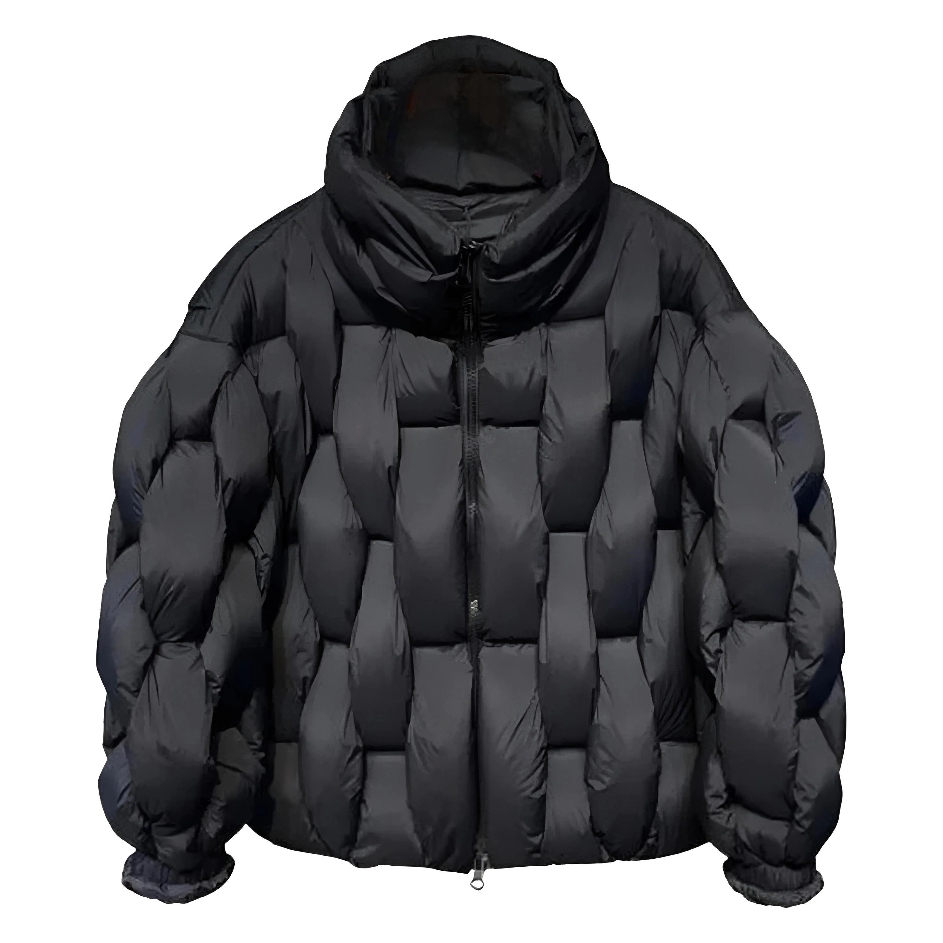 Men's Thick Parkas Jackets Luxury Designer Square Weave Bubble Coat High Collar Warm Jacket Casual Oversized Warm