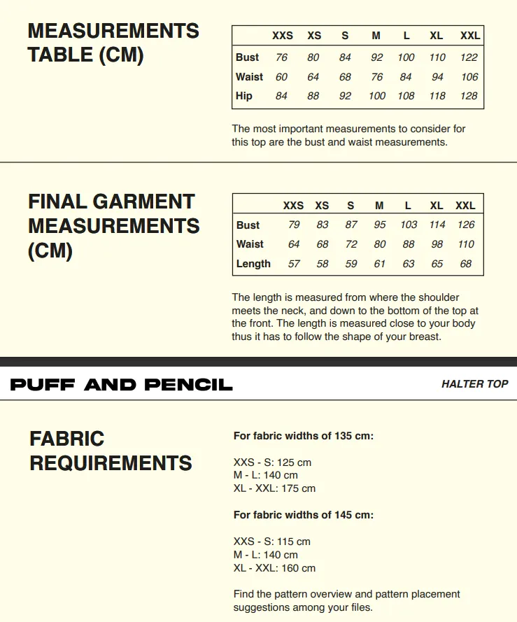 PDF Pattern - Halter Top x Copenhagen Skirt | Puff and Pencil